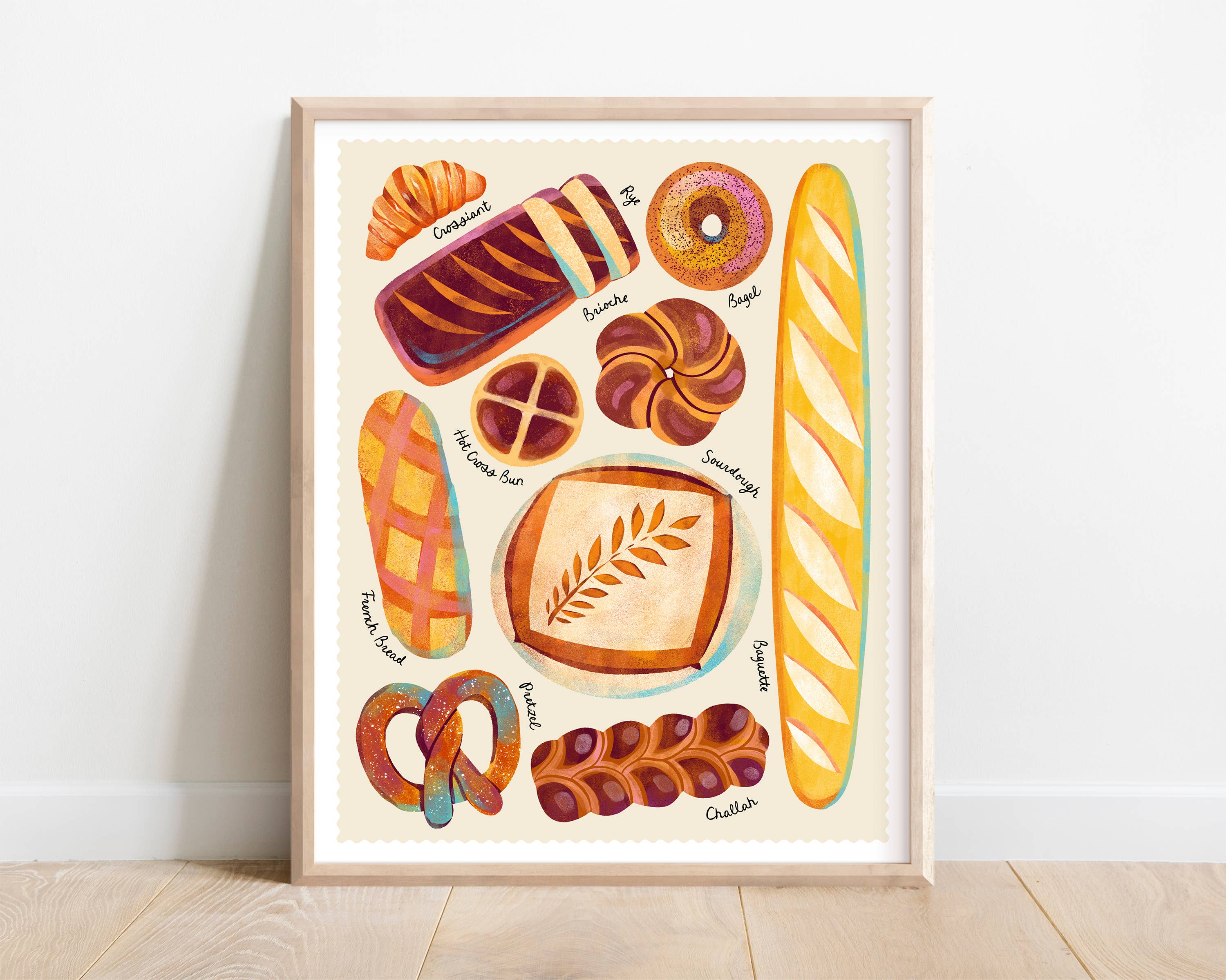 Katie Melrose Made - Wholesale Art Print - Bread Types Art Print3