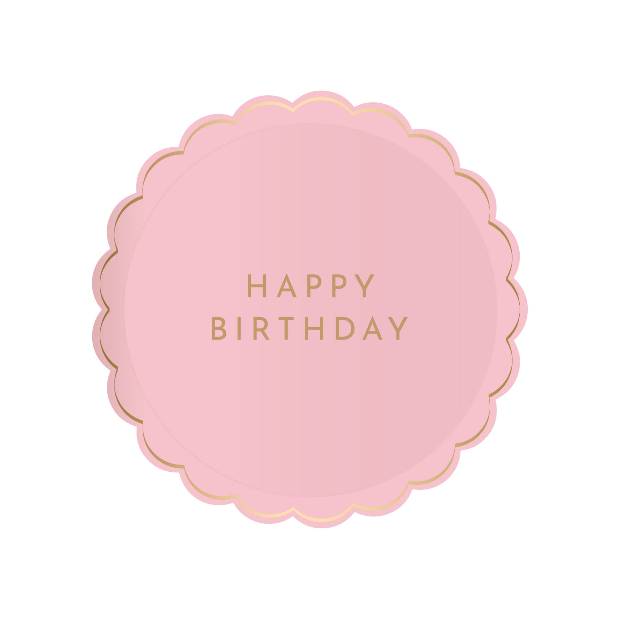 Bonjour FĂȘte - Wholesale Disposable Plate - PETAL PINK SIGNATURE HAPPY BIRTHDAY SMALL PLATE
