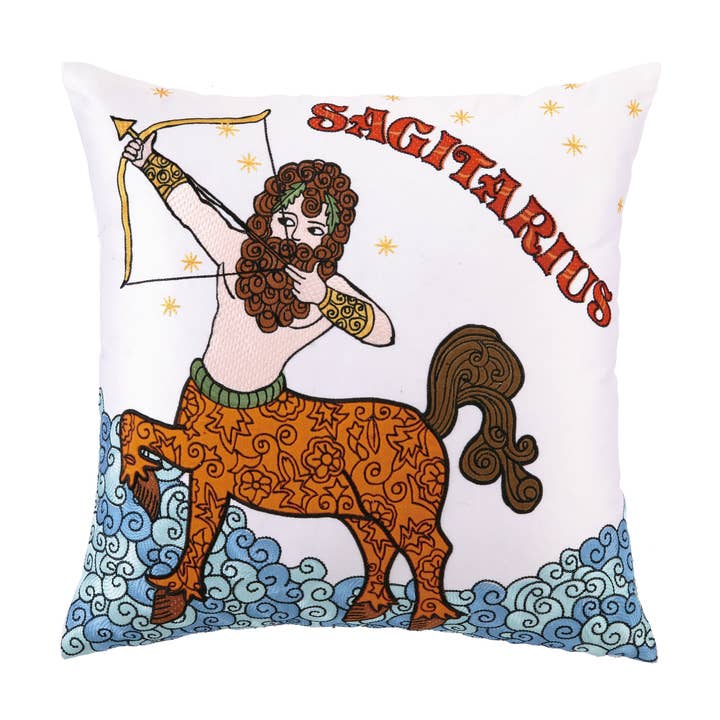 Sagittarius Embroidered Decorative Pillow for wholesale by Peking Handicraft