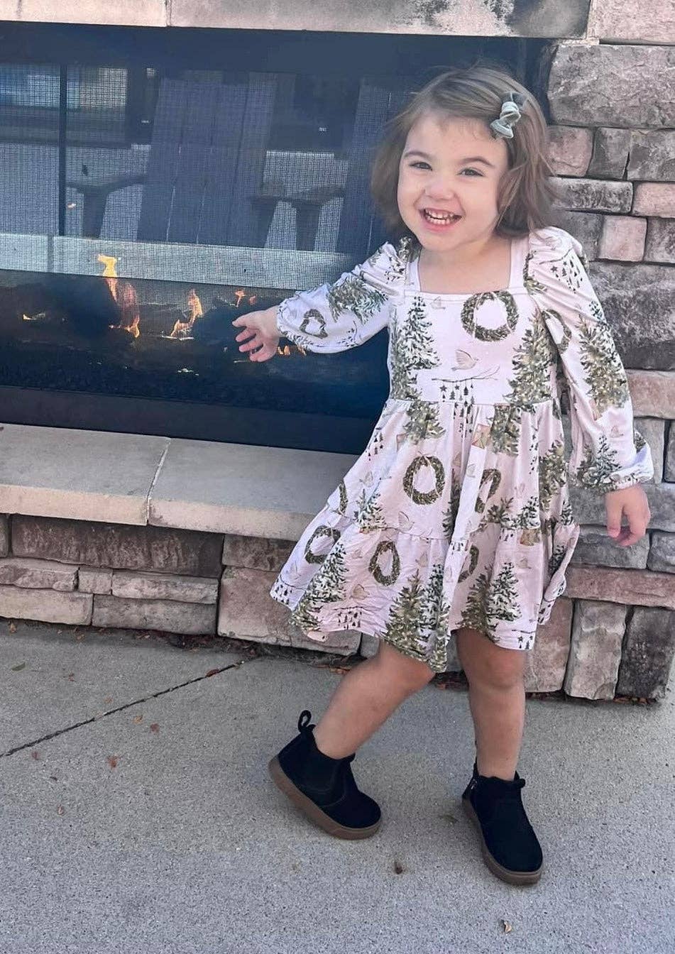 Riley & Rett – Engroshandel Kjole - Børn – Blød snepuffærmet twirl-kjole7