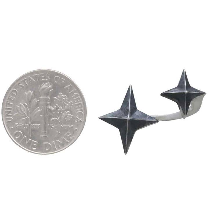 Nina Designs - Vendita all'ingrosso Anello midi/a fascia - Anello regolabile Stella Polare in argento sterling o bronzo3