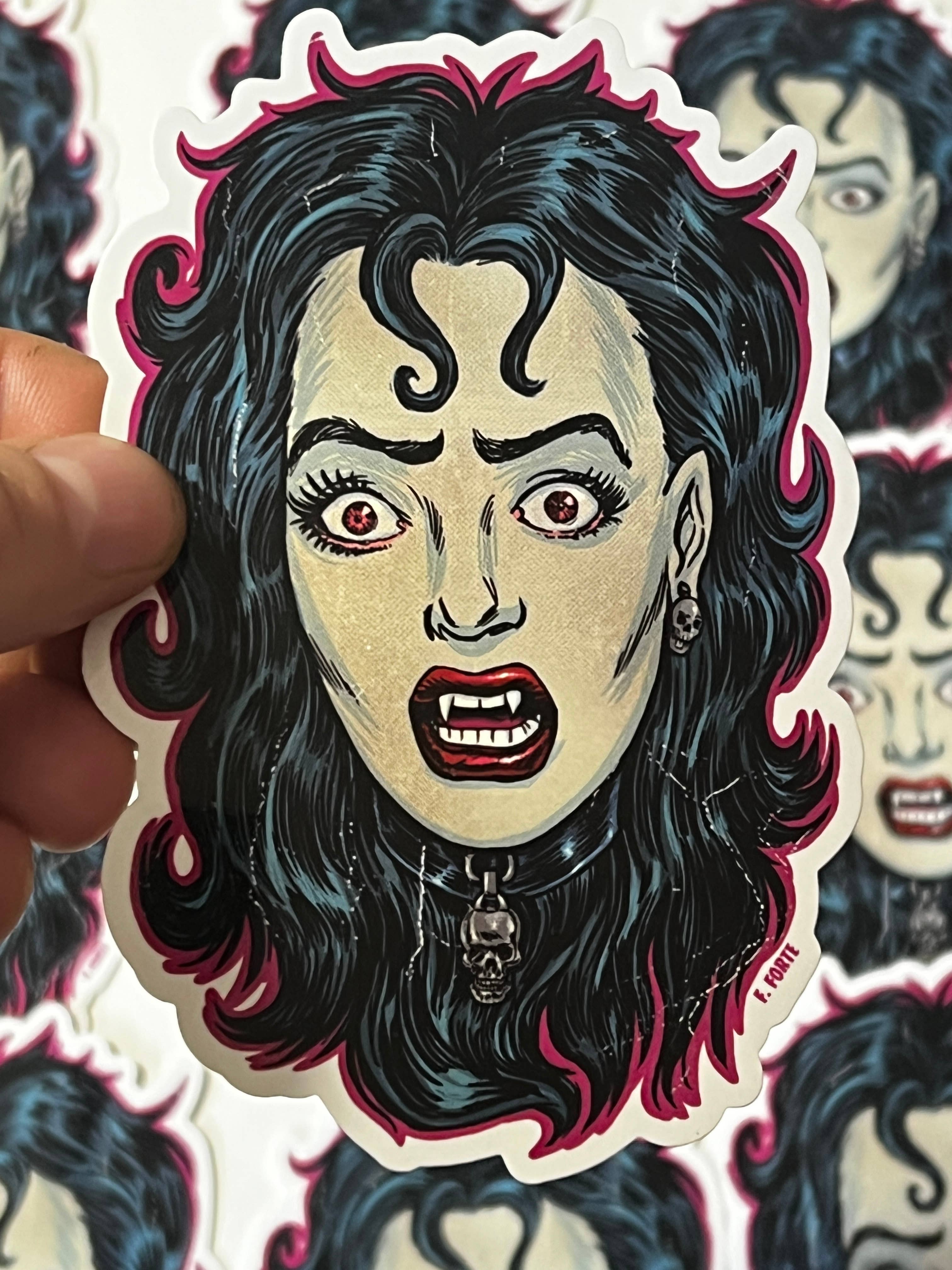Xeno Pop - Wholesale Sticker - FrankenHorrors Sexy Vampiress 5x3 die cut vinyl sticker1