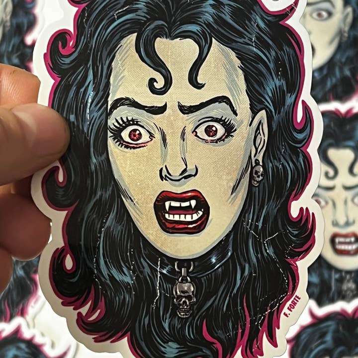 Xeno Pop - Wholesale Sticker - FrankenHorrors Sexy Vampiress 5x3 die cut vinyl sticker1