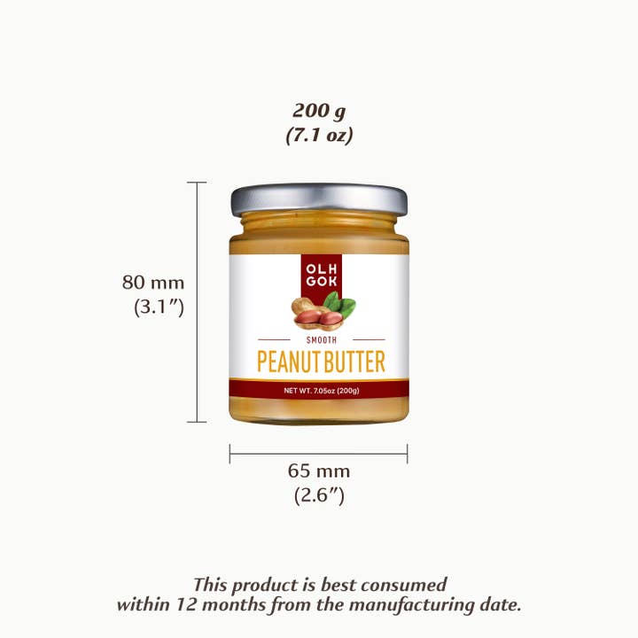 Kproduct4u - Wholesale Nut butter - OLHGOK 100% Korean Peanut Butter Smooth – Net Wt. 7 oz (200g)5