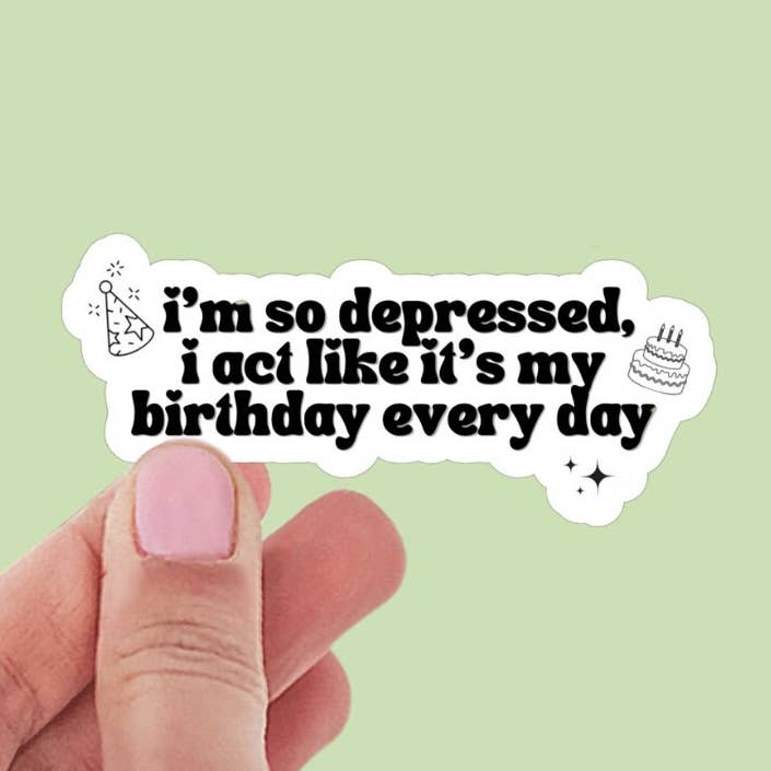 Je peux le faire avec un autocollant de cœur brisé | Je suis tellement déprimé que j'agis comme si c'était mon anniversaire | Autocollant d'album de poètes torturés | autocollant ttpd pour la vente par Limes & Lilly