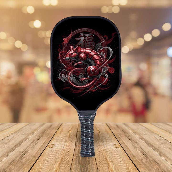 Rat - Zodiaque chinois - Raquette de pickleball pour la vente par The Mad Pickler