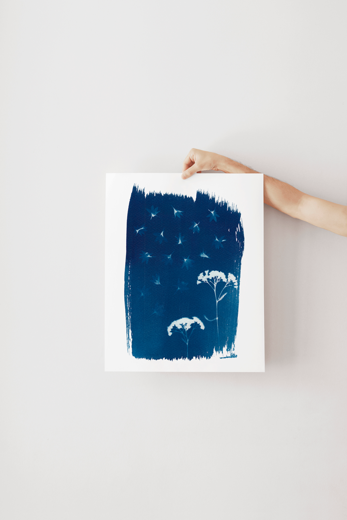 Far Mountain Studio - Wholesale Art Print - "Rain on the Flowers" Blue Floral Art Print 8"x10" Unframed1