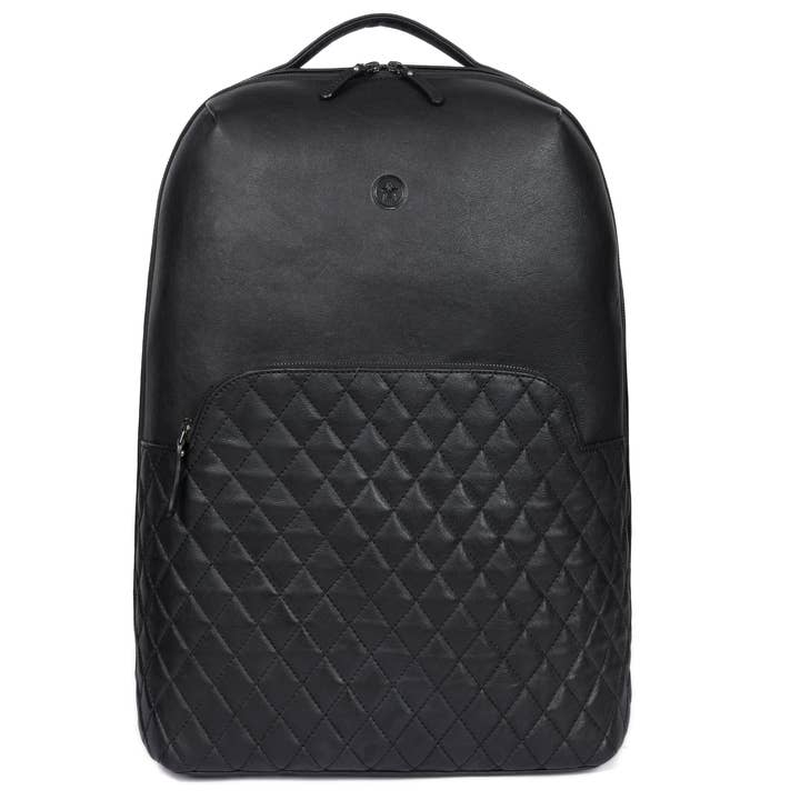 Atria Upcycled Leather Trolley Bag - Black for wholesale by AARON LEATHER GOODS