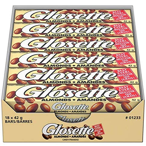 Echo Sales Canada - Wholesale Chocolate Covered Sweets - GLOSETTE Chocolate Covered Almonds, 18 Count