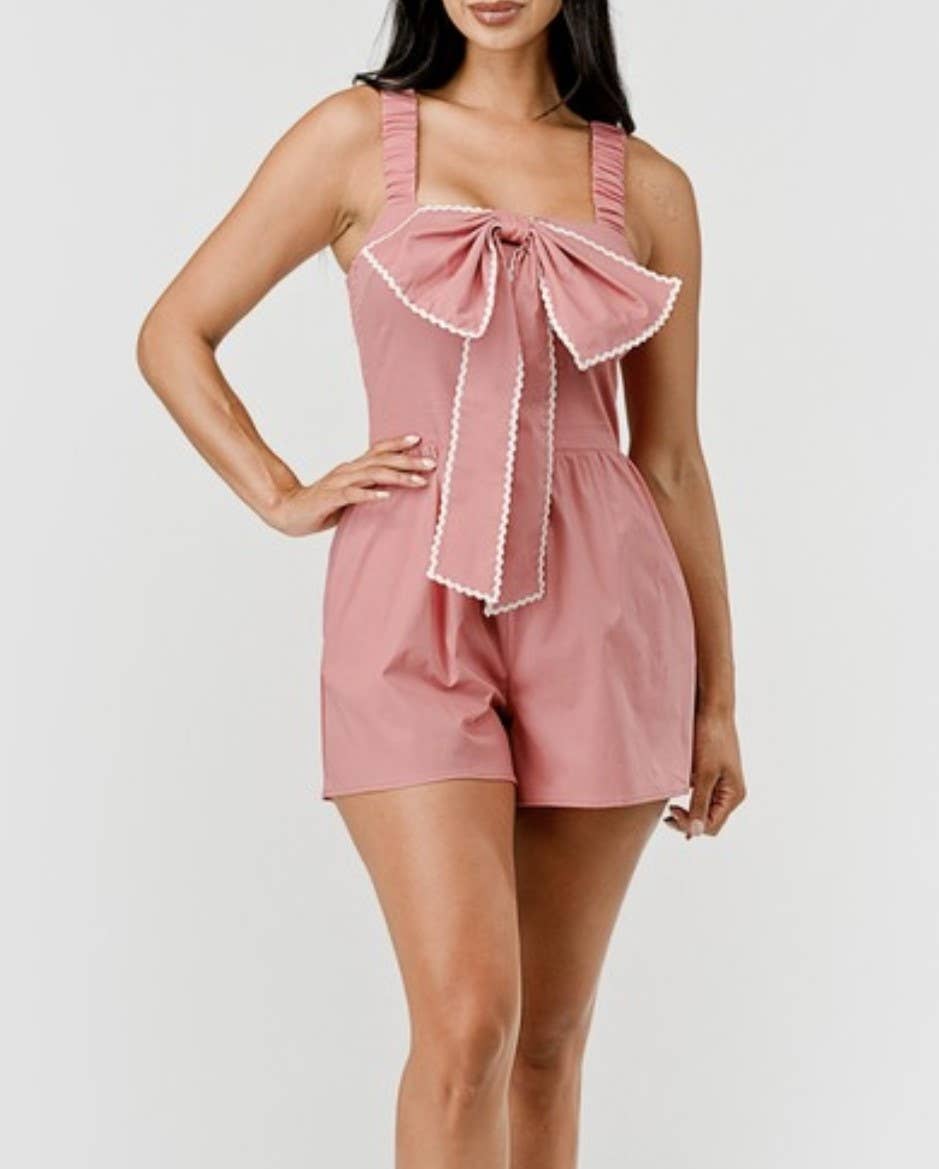 JBLA FASHION - Wholesale Romper - Women's - BOW ROMPER WITH SMOCKED BACK4