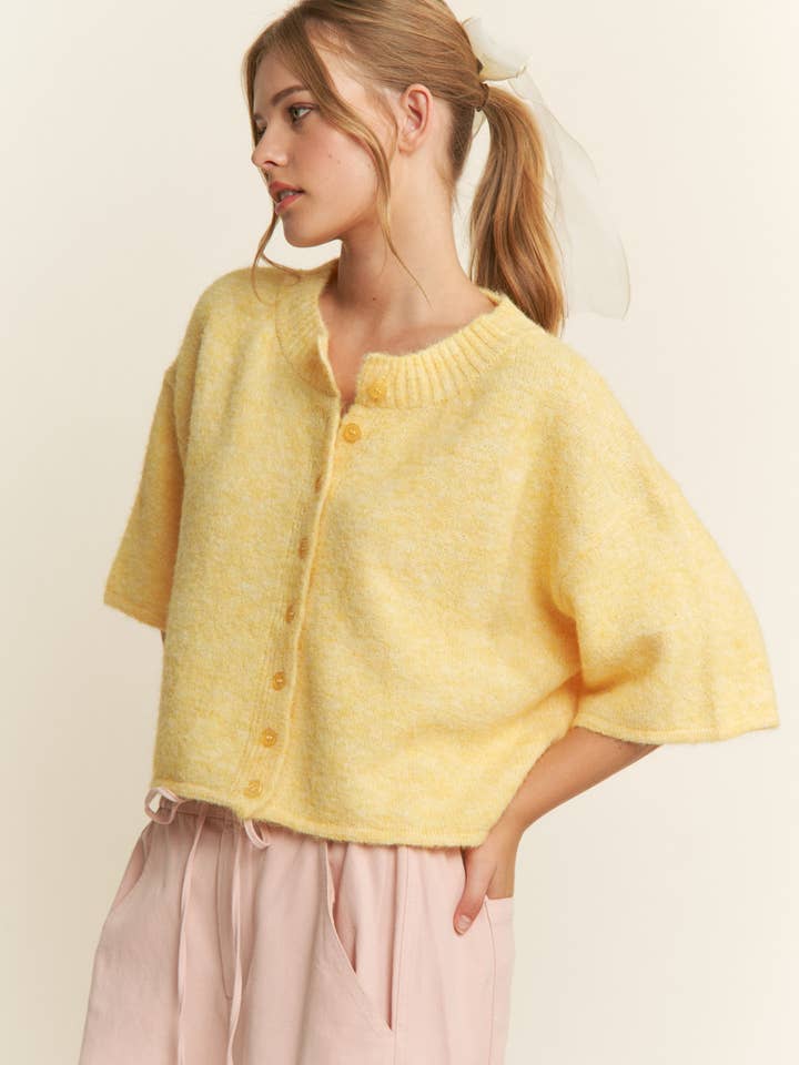 CANDESCENT - Wholesale Cardigan - Women's - Cropped Boxy Soft Knit Cardigan - LOU CARDIGAN22