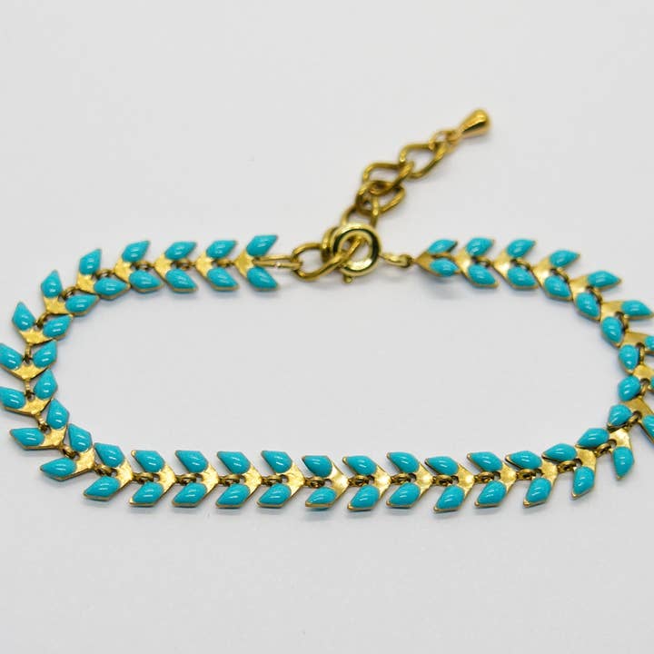 Pulsera chevron azul claro para venta al por mayor de Sista Jewelry
