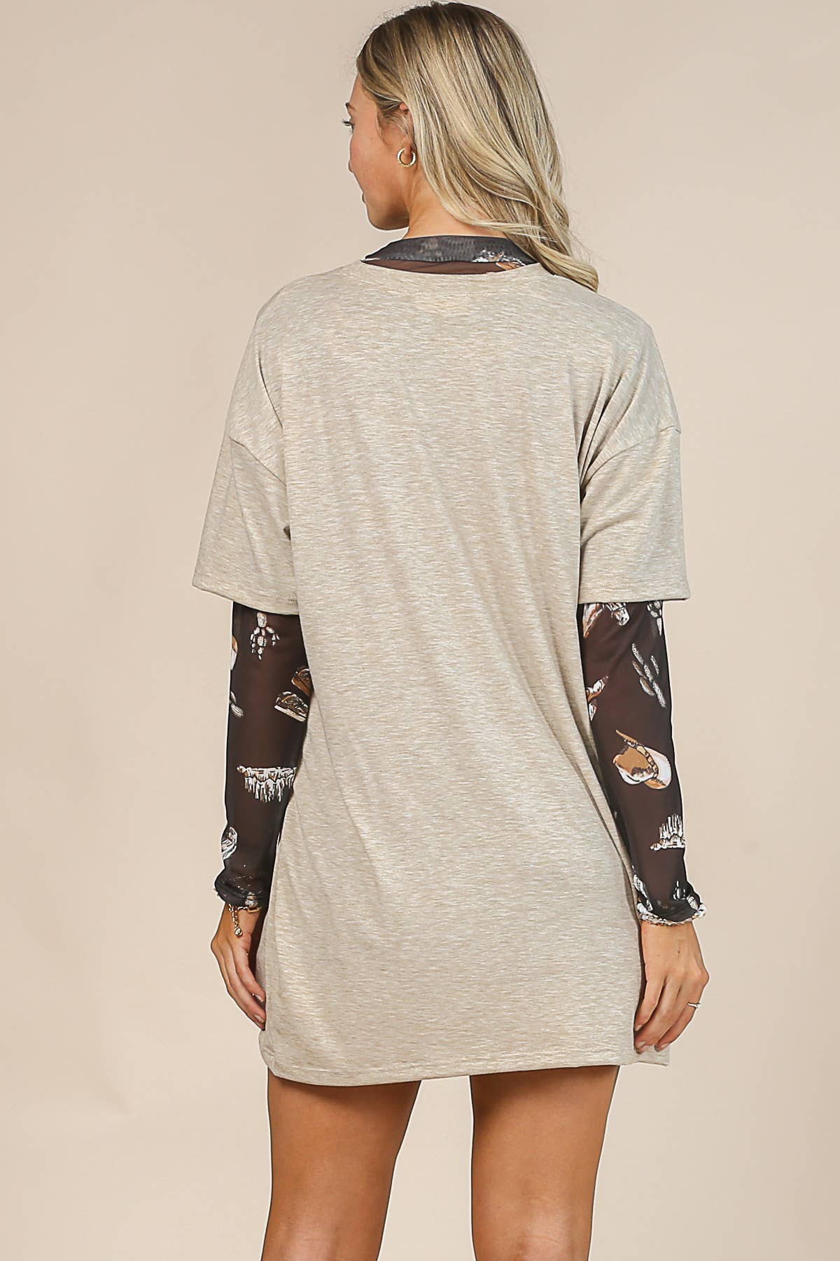 CAMEL/NOIR ROBE-T-SHIRT GRAPHIQUE AV1202-WREN WESTERN BOOTS en vente sur Faire10