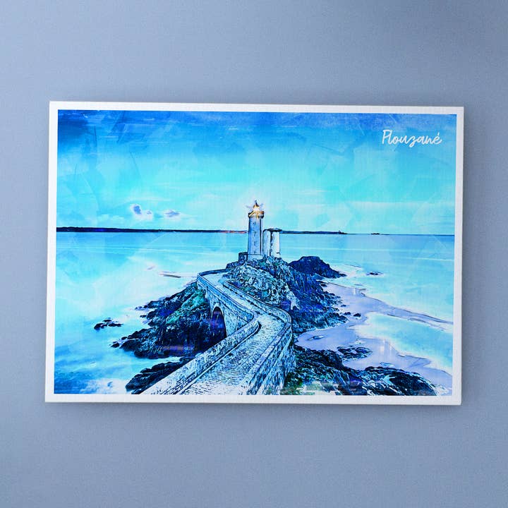 Phare de Plouzane, France - Carte postale A6 avec enveloppe pour la vente par Travelfy.art