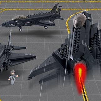 Texas Toy Distribution - Wholesale Building Set - Kids - F35 "Lightning" Fighter Jet Building Brick Kit (252 Pcs)3