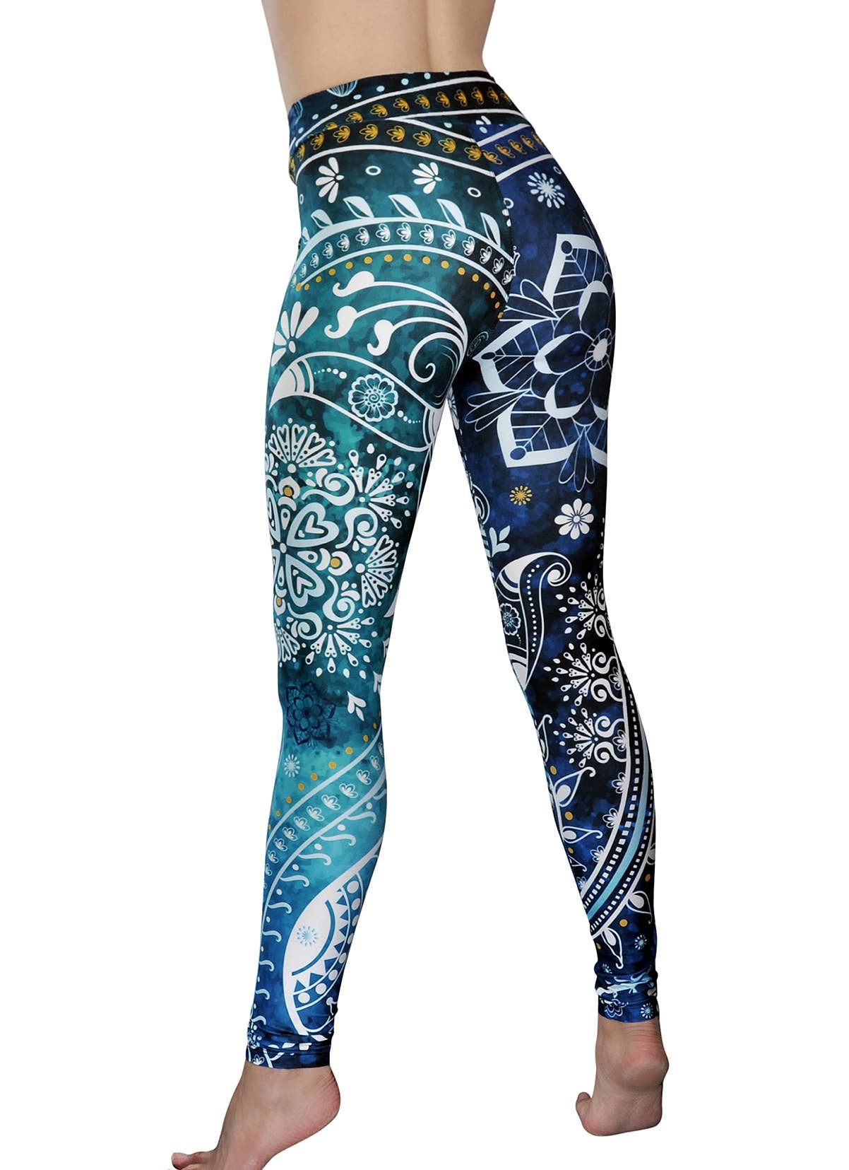 Comfy Yoga - Wholesale Athletic/Lounge Leggings - Women's - "Aquamarine" - Lightweight Printed Yoga Leggings for Women3