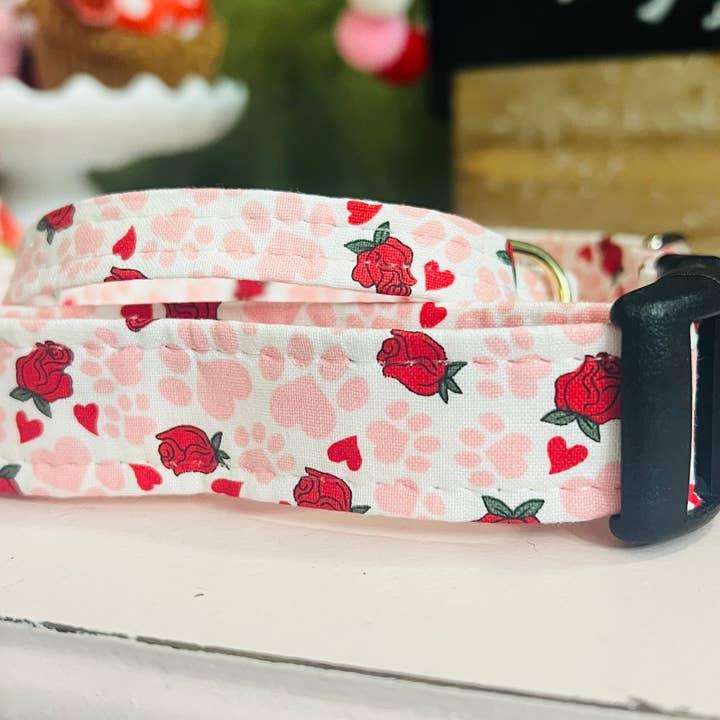 Little Barks Boutique - Wholesale Pet Collar - Dog - Valentine's Day Dog Collar - Heart and Paws Collar for pets 5