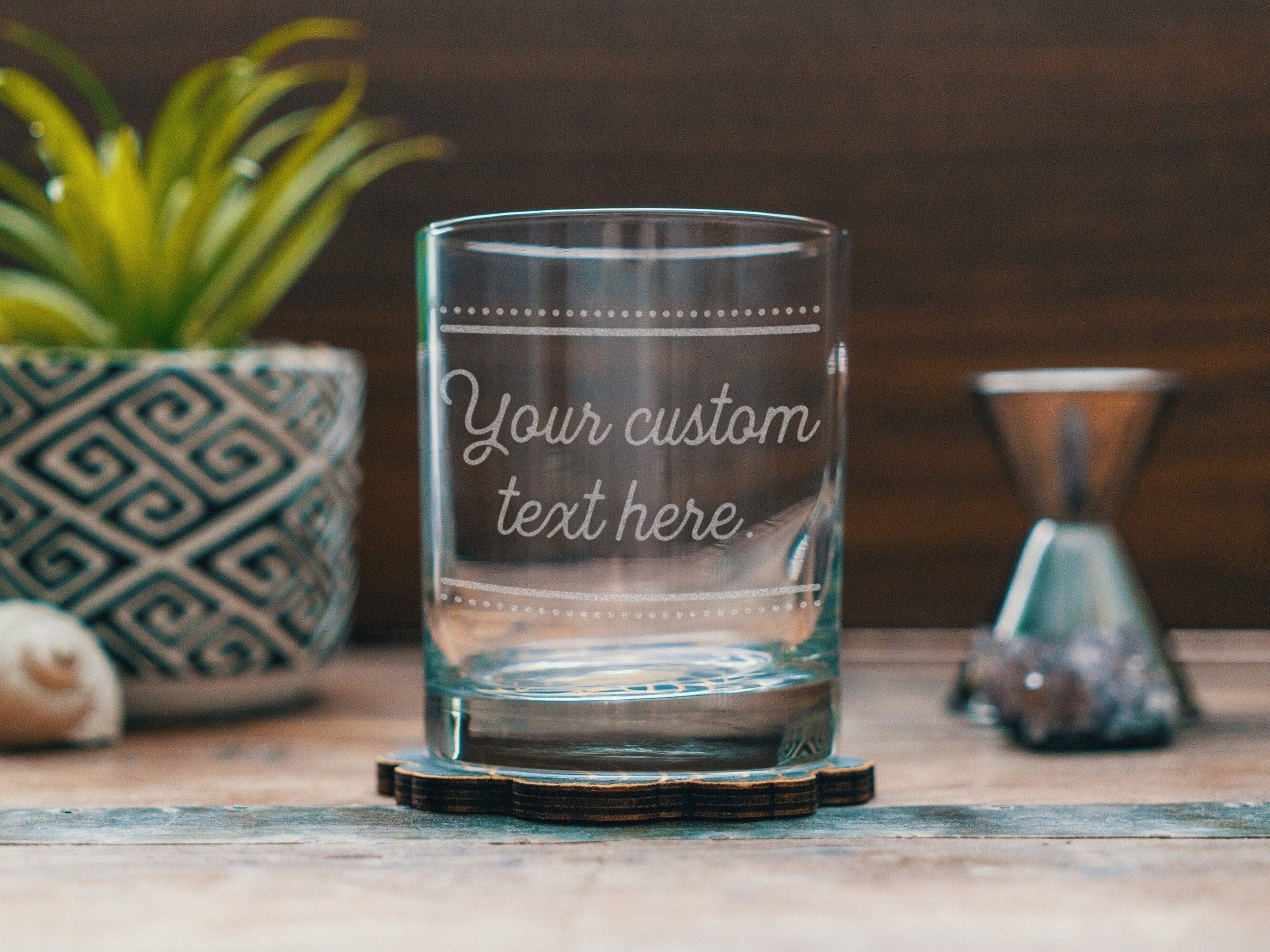 Benoit's Design Co. - Wholesale Cocktail/Liquor Glass - Custom Vintage Text Engraved Drinking Glasses4