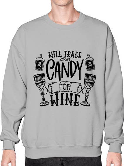 ruil snoep voor wijn 1716# - wijn - Sweatshirt - Crew voor wholesale door tshirt unlimited