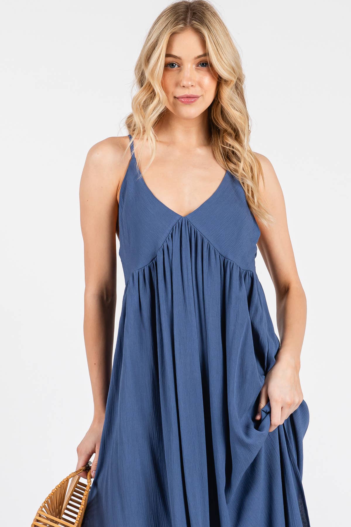 Final Touch - Venta al por mayor Vestido - Mujer - Vestido Cami de Corte Imperio con Escote en V Profundo - ND410466