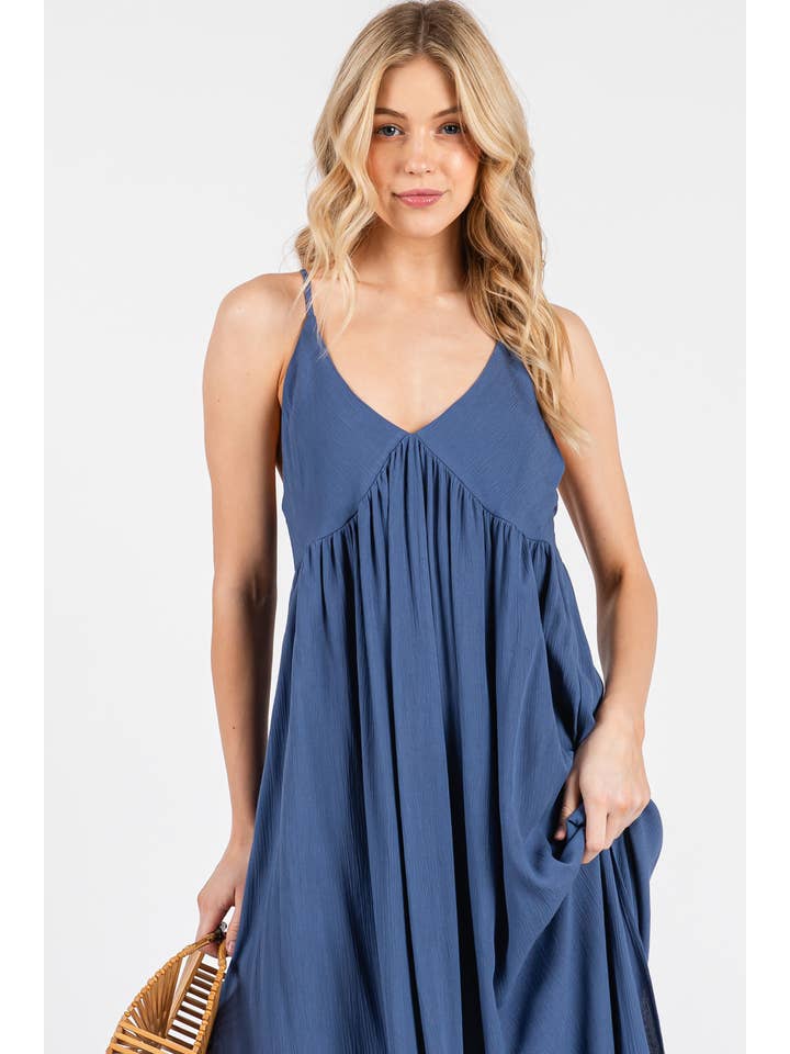 Final Touch - Venta al por mayor Vestido - Mujer - Vestido Cami de Corte Imperio con Escote en V Profundo - ND410466