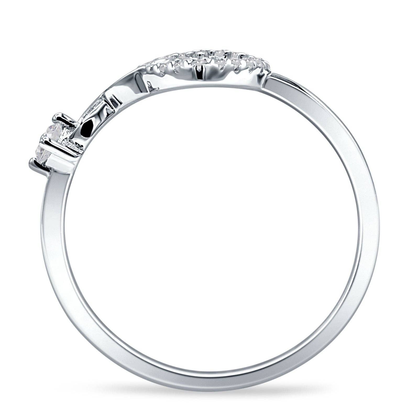 Heart & Infinity Ring Cubic Zirconia 925 Sterling Silver for wholesale on Faire2