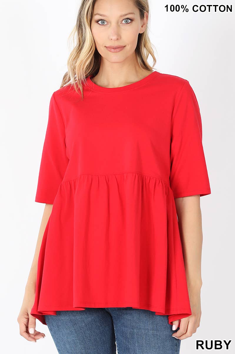 42POPS - Vendita all'ingrosso Tunica - Donna - ",,..._ Tunica in Cotone con Arricciatura a Vita Impero6