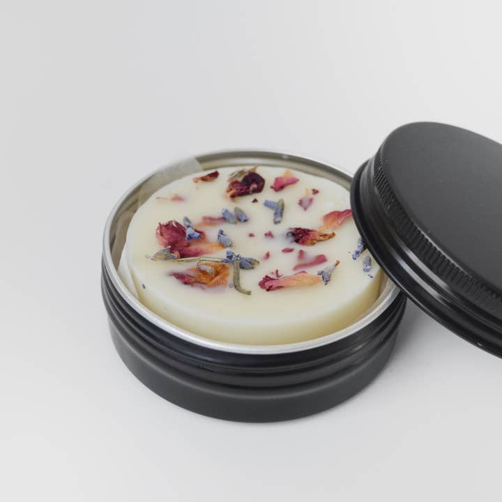 Karomni Co. - Wholesale Solid Lotion - Floral Lotion Bar - 2 oz circle - Lavender - Solid Lotion