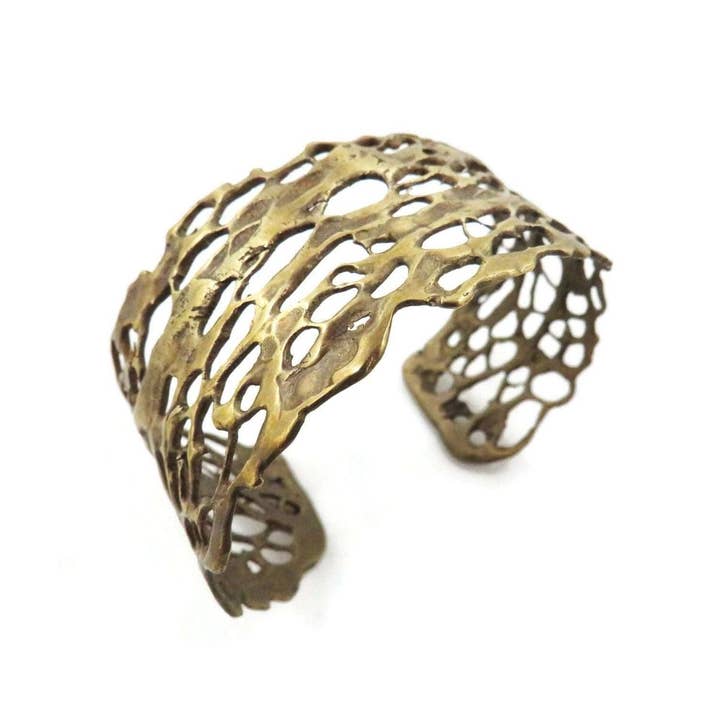 Kimya Joyas - Wholesale Cuff Bracelet - Organic Bronze Wide Bracelet5
