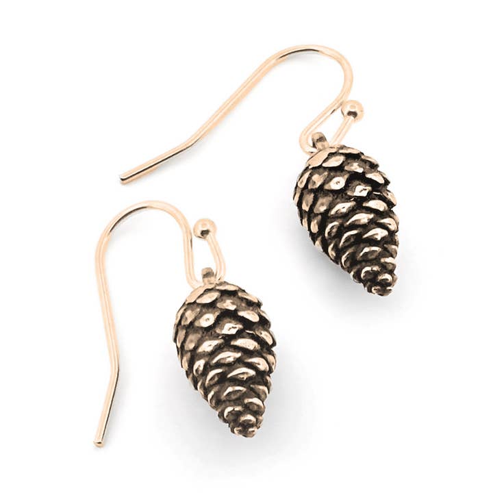 Scotch Pine Pinecone Earrings for wholesale by Fire & Bone