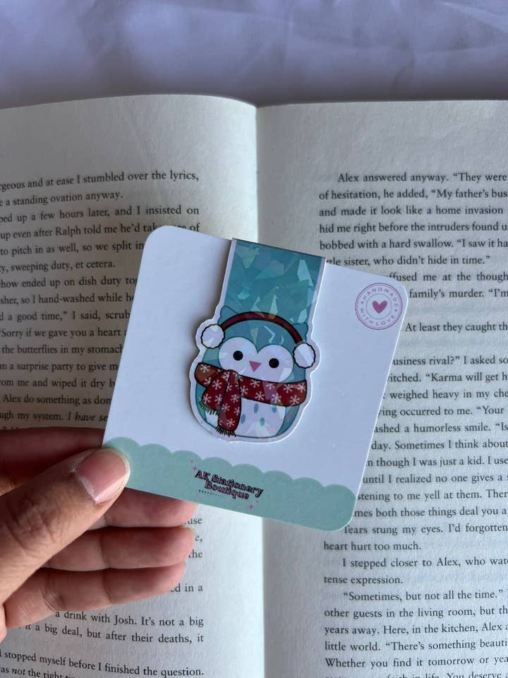 Winter Winston the Owl Squishmallow Magnetic Bookmark for wholesale by AK Stationery Boutique