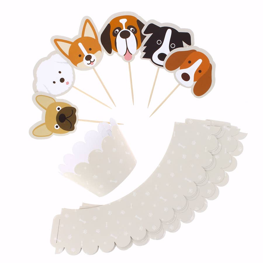 Annikids - Vente Kit de décoration de gâteau - Kit Cupcakes Chiens1