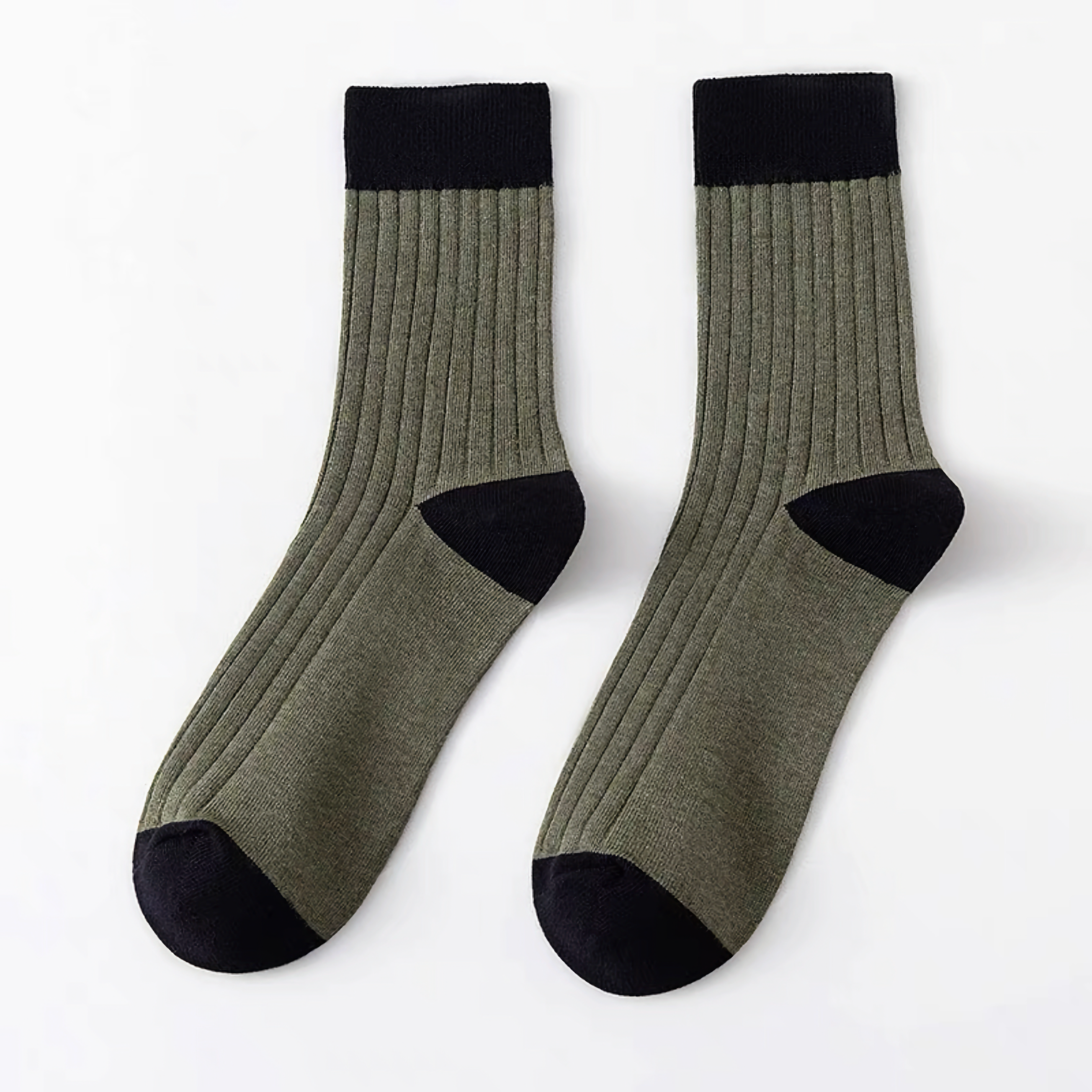 Happy Knits – wholesale Socks – Men's – Men's Color Block Rib Socks - Men's Pure Cotton Socks3