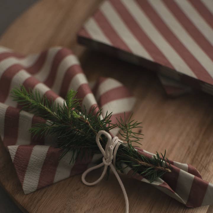NAPKIN - Stripe dark red for wholesale by DBKD