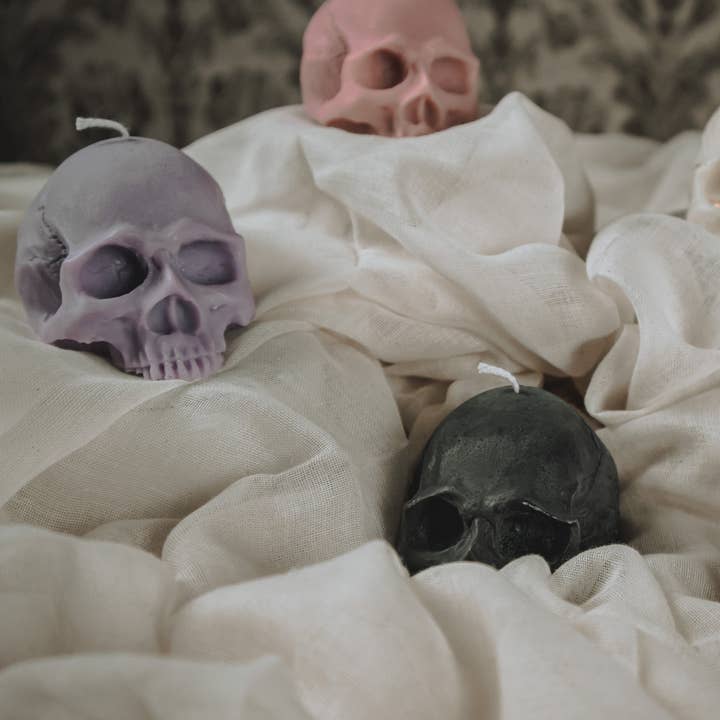 A Pleasant Thought - Wholesale Novelty Candle - Half Skull | Pillar Candle4