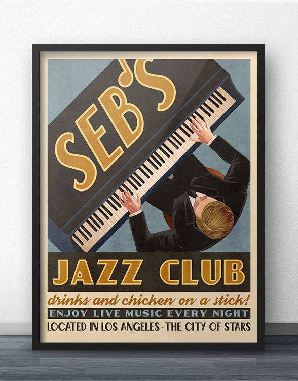 WindowShopGal – wholesale Art print – Seb's Jazz Club Retro Vintage Ad Poster (for La La Land fans)0