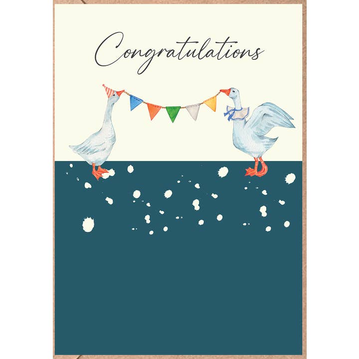 Mango Félicitations Geese pour la vente par Rush Design Ltd