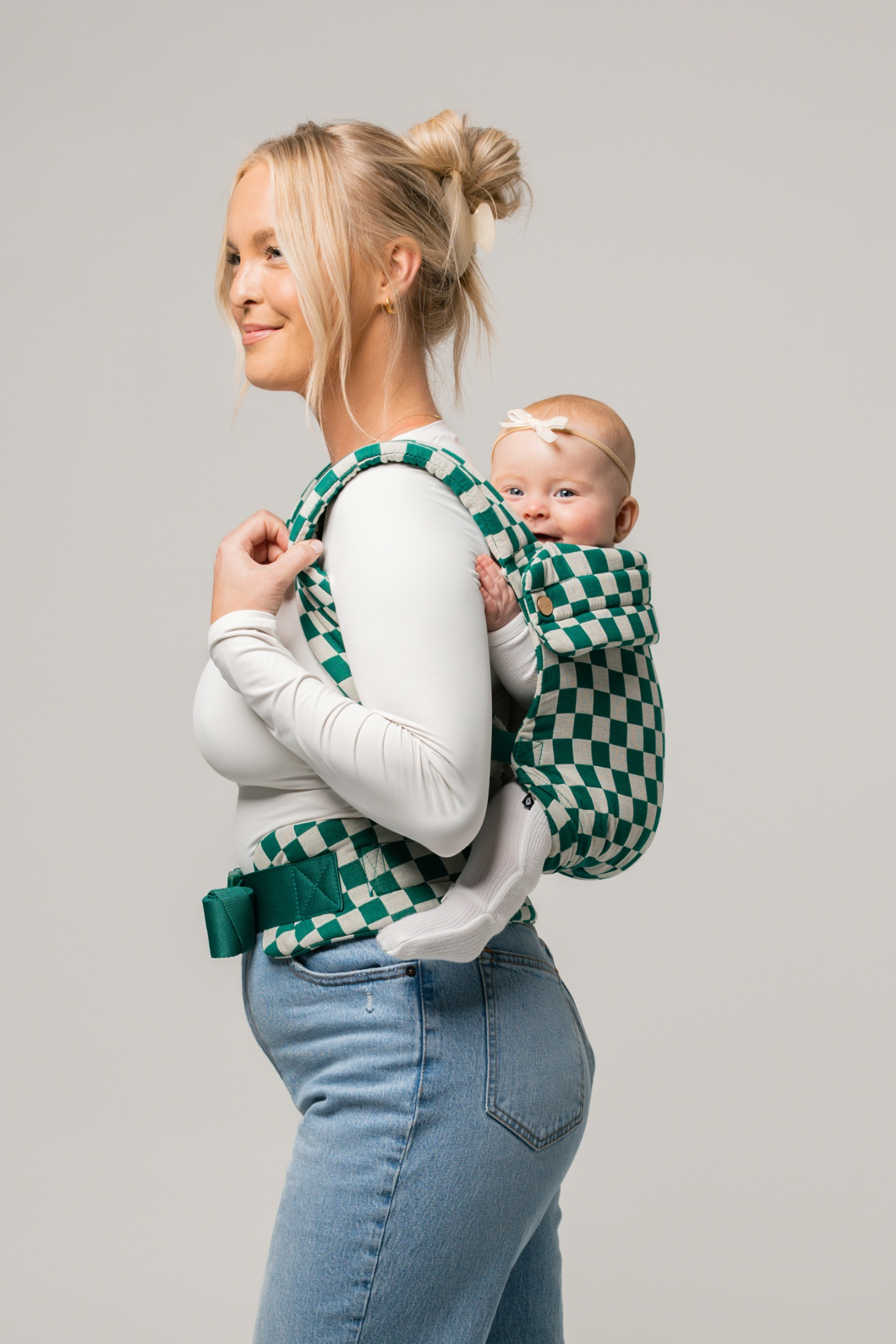 Mabē Baby Carriers - Wholesale Baby Carrier - The Monarch Carrier - Evergreen Check3