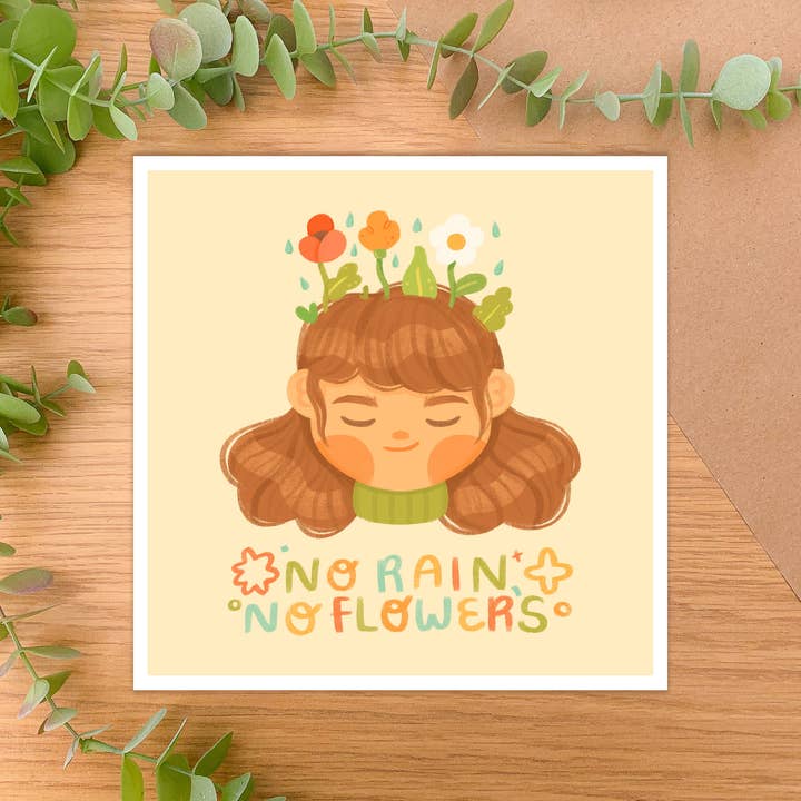 Pas de pluie, pas de fleurs - Square Art Print pour la vente par Laurel Mae Art