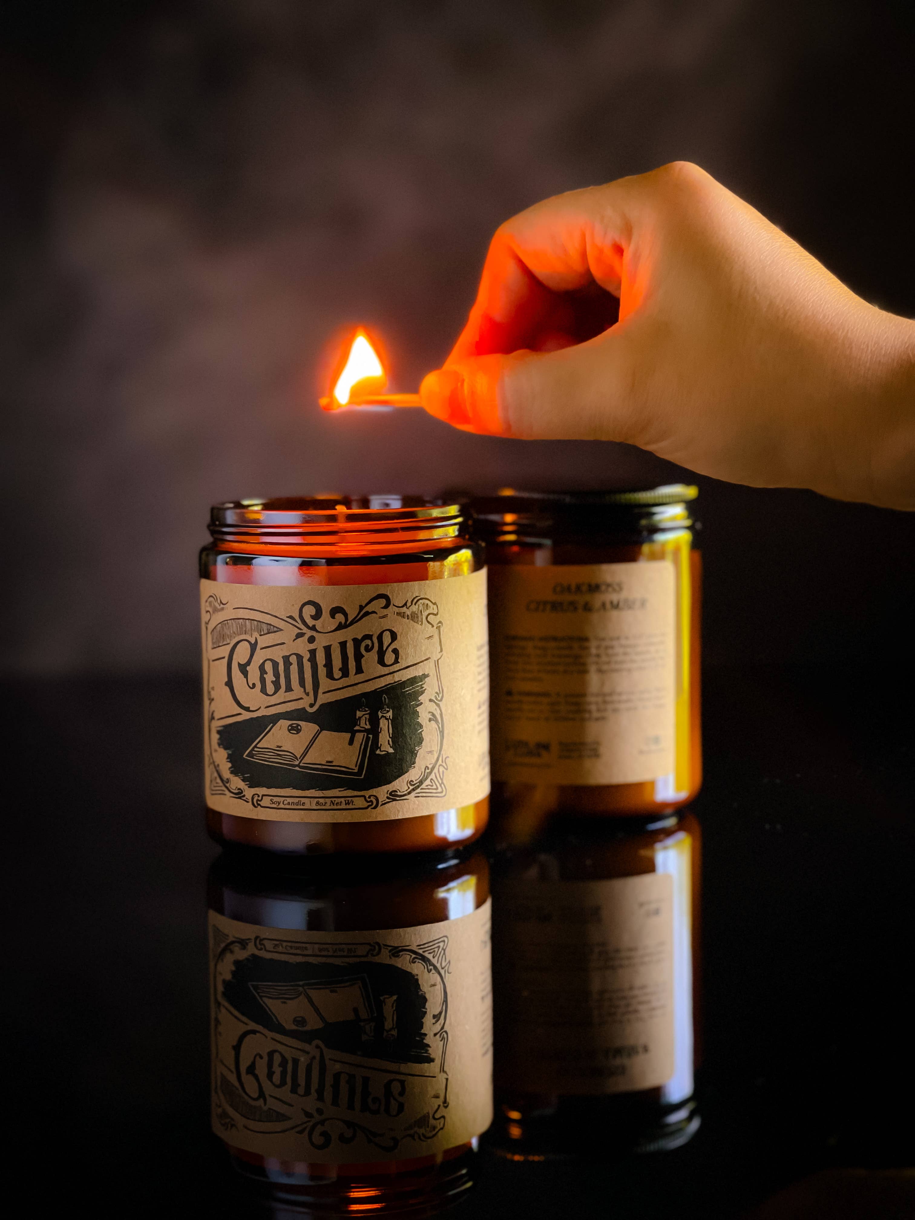 Ludlow Luna - Wholesale Jar/Filled Candle - CONJURE Soy Candle [Scent: Citrus + Oakmoss + Amber]1