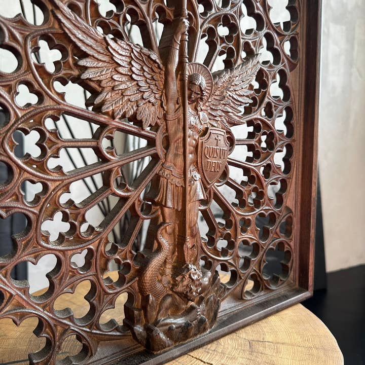 KozakWorkshop – Engroshandel 3D-vægkunst – Ærkeenglen Michael kristen håndlavet dekoration personlig gave11