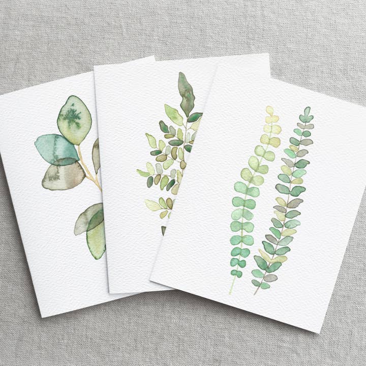 Blue Thistle - Wholesale Everyday Greeting Card - Boxed Set of 6 or 12 Botanical Greeting Cards, Plant cards