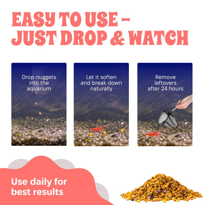 Snout and Shell - Wholesale Pet Food - Not Cat/Dog - Bee Pollen Nuggets for Shrimp Tanks2