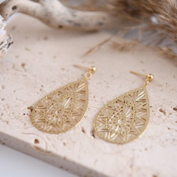 Cecelia Designs Jewelry - Wholesale Dangle Earrings - Hepburn Filigree Pendant Lightweight Earrings