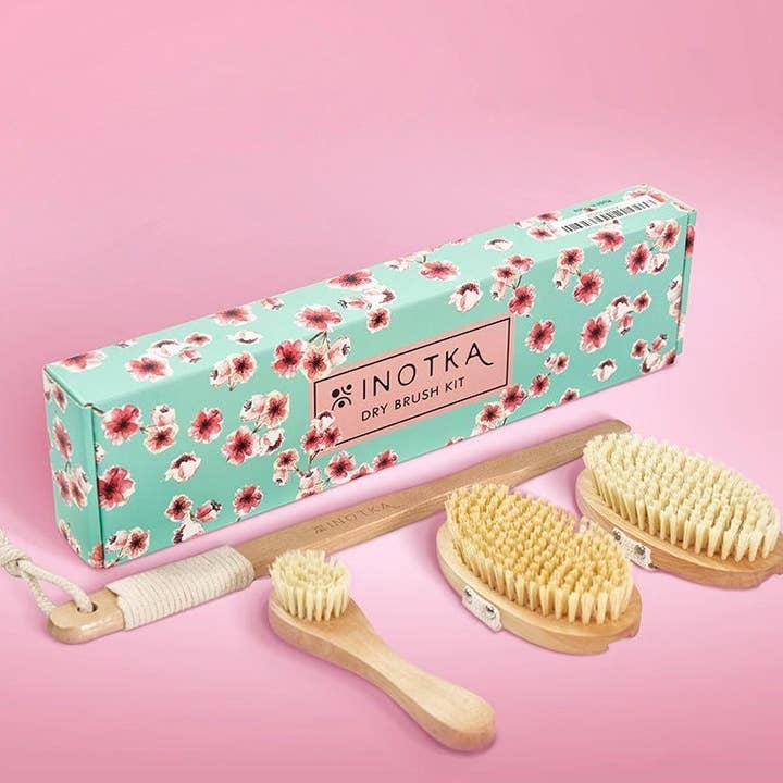 INOTKA - Vendita all'ingrosso Spazzola per il corpo - Set di spazzole secche vegane per drenaggio linfatico0
