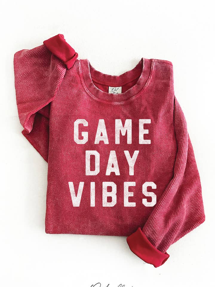 GAME DAY VIBES Thermal Vintage Pullover for wholesale by OAT COLLECTIVE