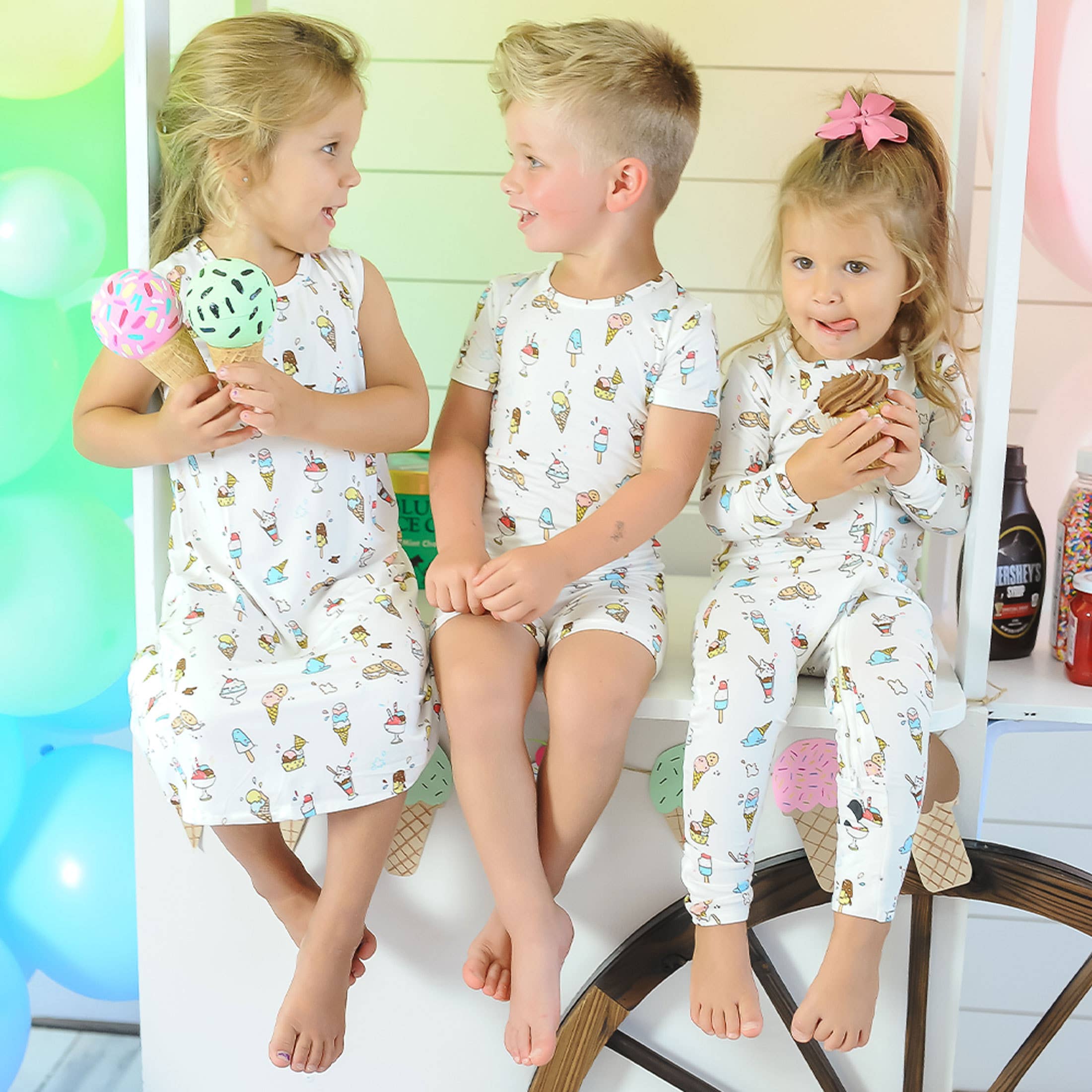 Bellabu Bear - Wholesale Sleepwear Set - Kids - Ice Cream Bamboo Kids Short Set9
