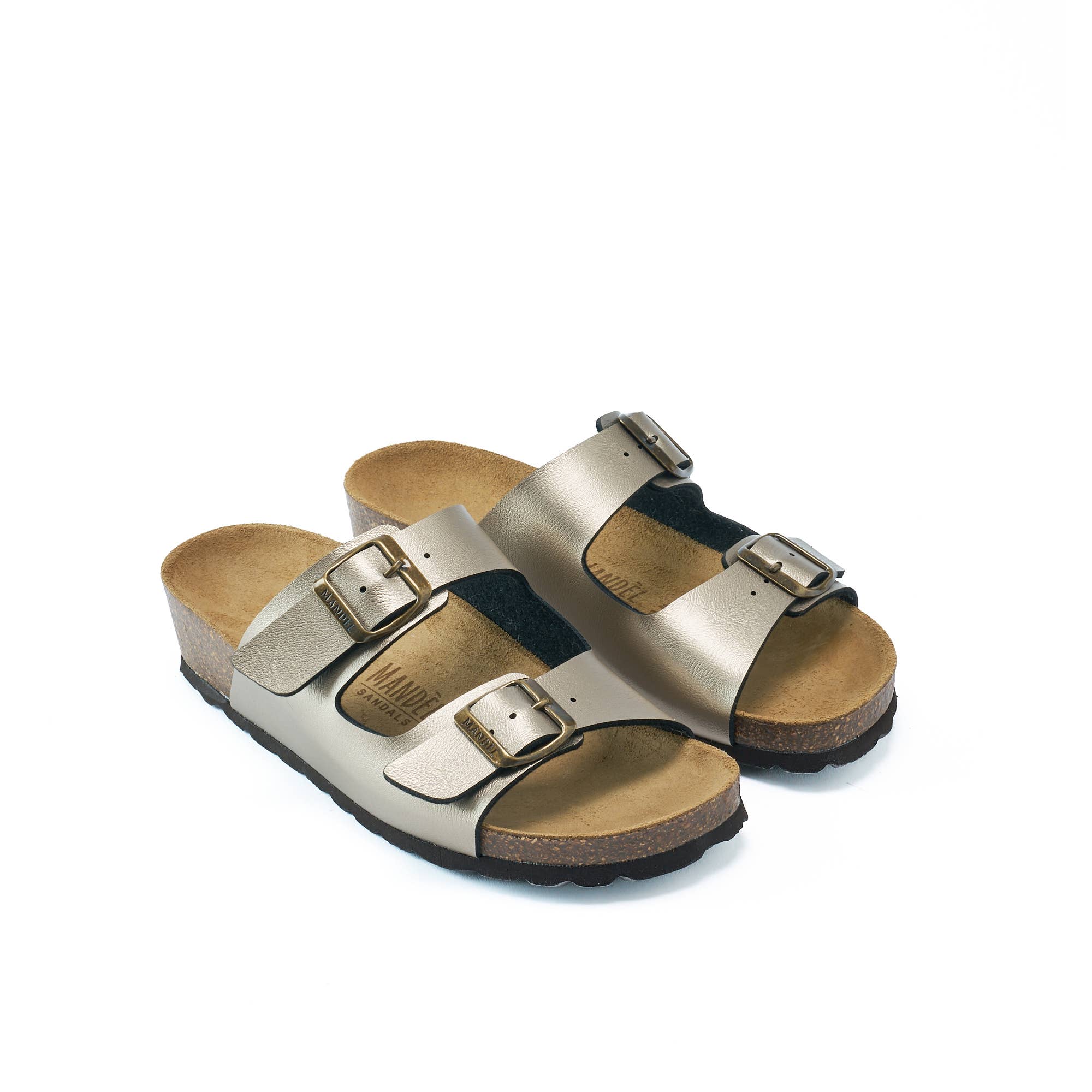 Mandél - Vente Sandales – femme - Ciabatta deux bandes CARLA or - Art.MD02464