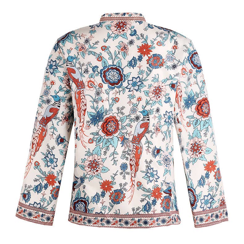 Rosa Clothing - Vente Chemisier – femme - Blouse ample à manches longues à imprimé bohème12