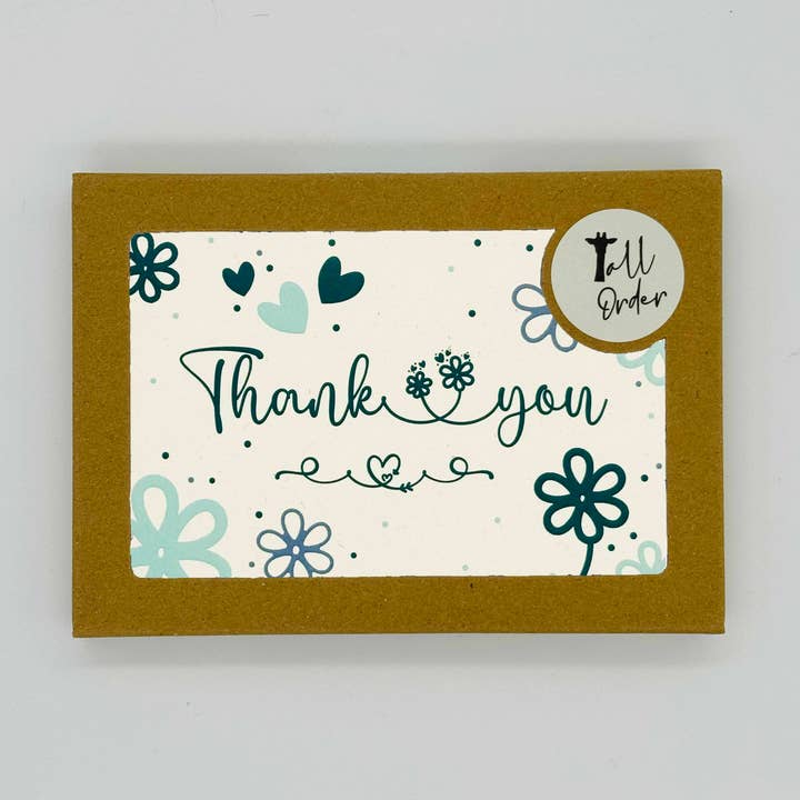 Set di Biglietti di Ringraziamento con Motivo a Margherite - Confezione da 8 per la vendita all'ingrosso da parte di Tall Order